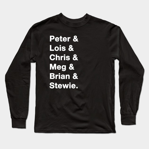 Family Guy Names white Long Sleeve T-Shirt by IdenticalExposure